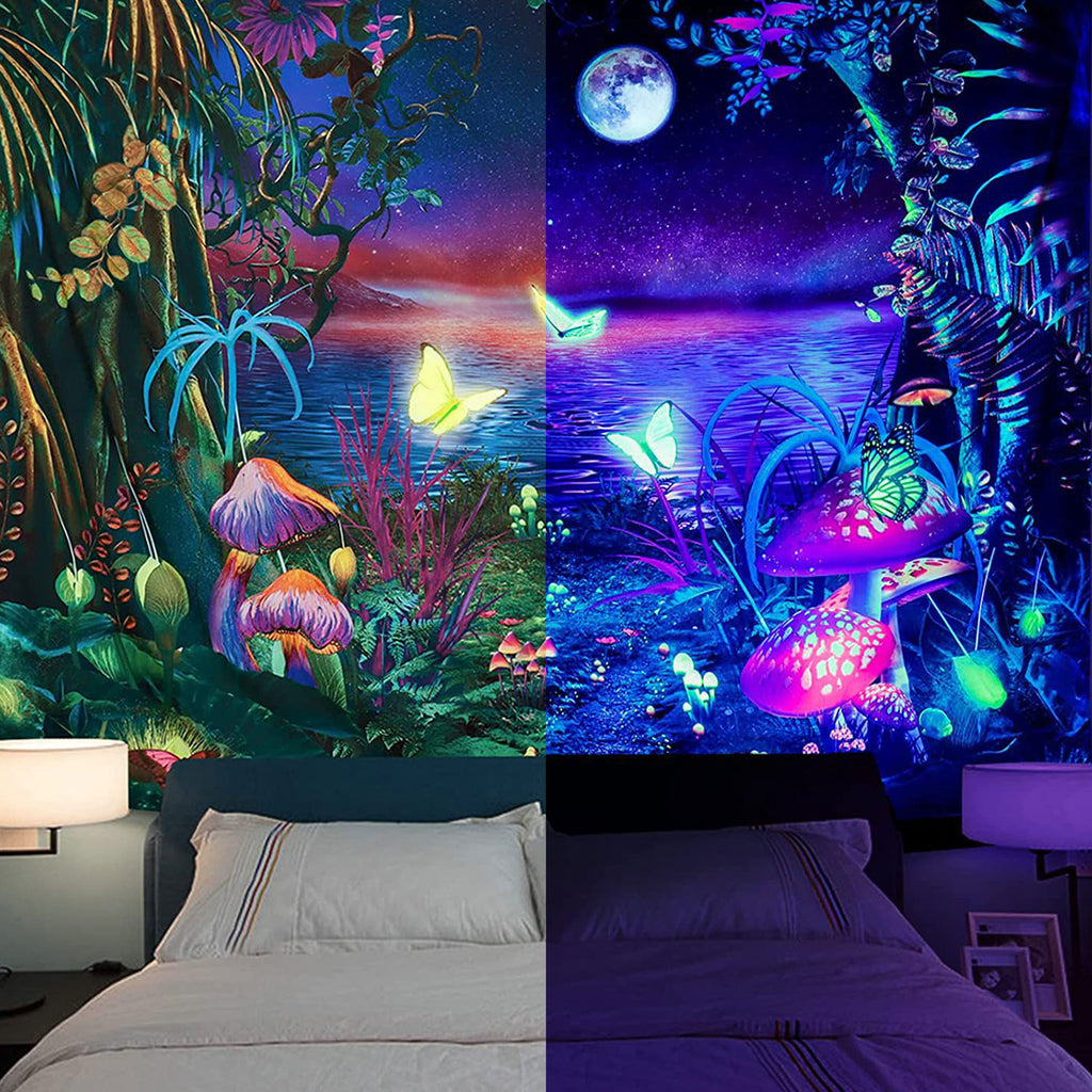 Blacklight Tapisserie Uv Réactif Fantaisie Forêt Nature Paysage Tenture Murale Pour Salon P9490850 Blacklight Tapisserie Uv Réactif Fantaisie Forêt Nature Paysage Tenture Murale Pour Salon P9490850