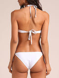 Solid Color Braided Split Bikini - WealFeel