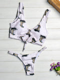 Printed Vest Split Bikini Suit - WealFeel