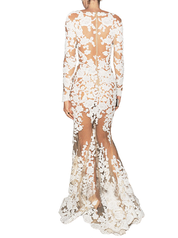 Women's Sexy Lace See-through Maxi Dress - WealFeel