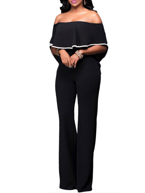 Women Off Shoulder High Waist Jumpsuits Rompers - WealFeel