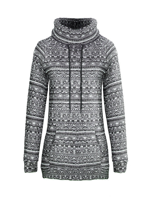 Black Unique Stripe Pattern Sweatshirt - WealFeel