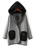 WealFeel Contrast Pockets and Hood Coat in Knit - WealFeel