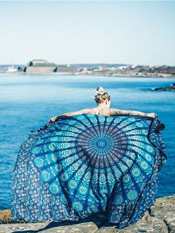 Vintage Pattern Round Beach Blanket - WealFeel