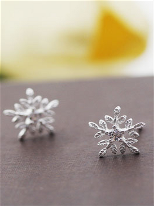 Christmas Snow Silver Earrings - WealFeel