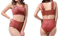 Pure Color Retro Two-piece Swimsuit - WealFeel
