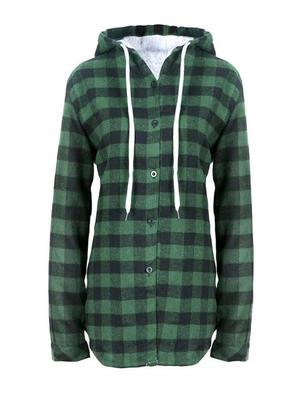 WealFeel Plaid to the Bone Button-Up Hooded Outerwear - WealFeel