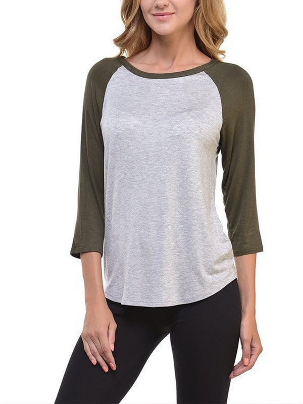 Basic Three-quarter Length Sleeve Shirt - WealFeel