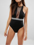 Sexy Net Yarn Splicing One-piece Swimsuit - WealFeel