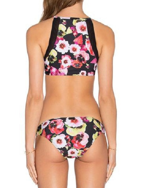 Retro Floral Printing Bikini Set - WealFeel