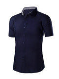 Men's Solid Color Short Sleeved Shirt - WealFeel