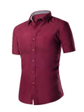 Men's Solid Color Short Sleeved Shirt - WealFeel