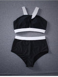 Color Black&White Collision High-waisted Bikini Sets - WealFeel