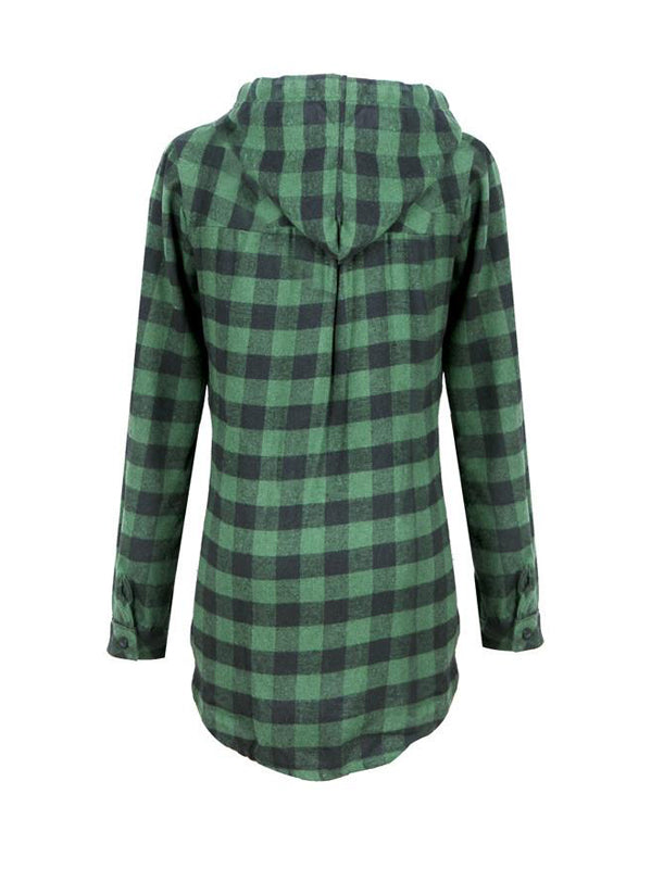 WealFeel Plaid to the Bone Button-Up Hooded Outerwear - WealFeel