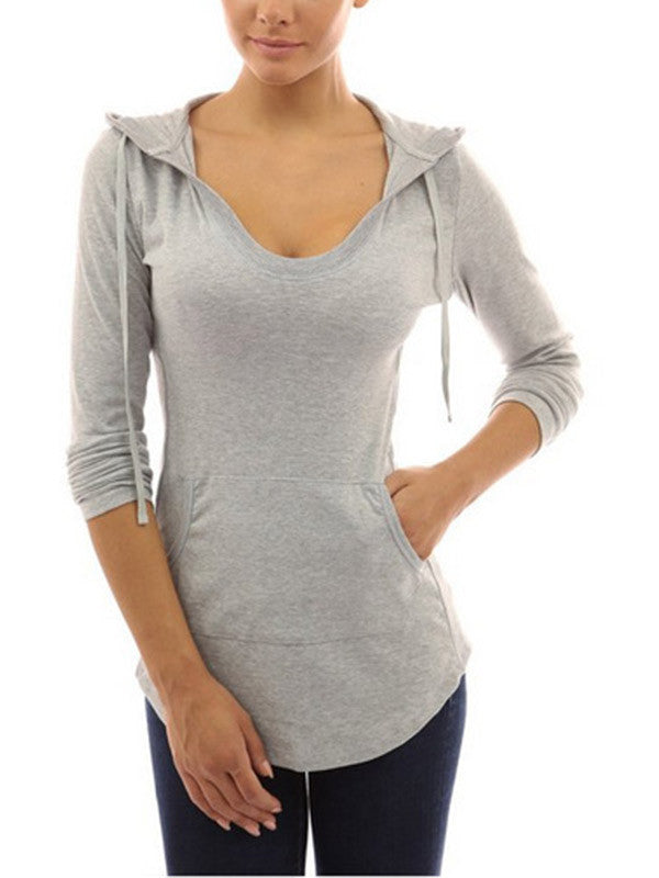 Hooded Irregular Hems Tops - WealFeel