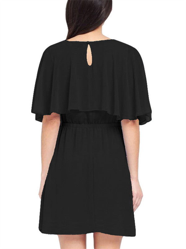 Round neck Slim Fit Chiffon Dress - WealFeel