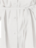 Irregular cut Solid color Long-sleeved Waist slim Dress - WealFeel