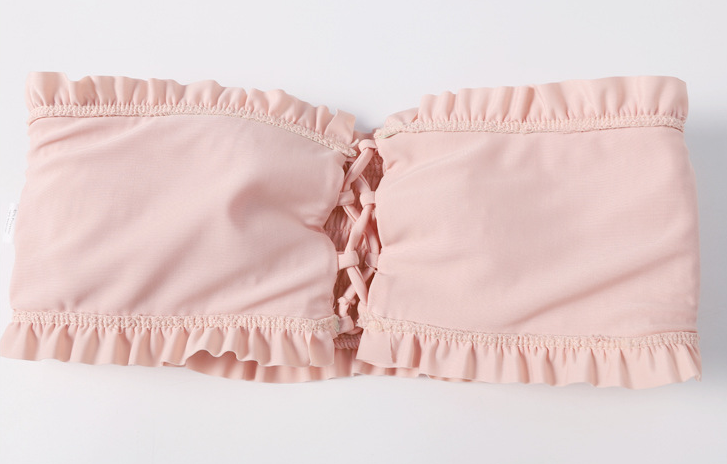 Solid Pleated Split Bikini - WealFeel