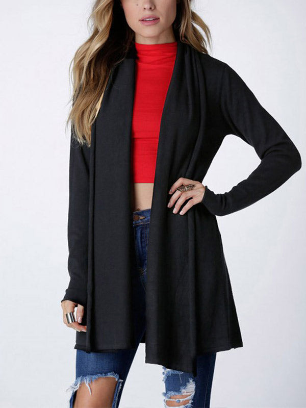Womens Open Front Long Sleeve Cardigan - WealFeel