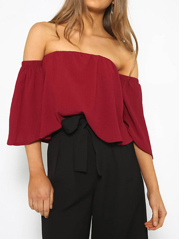 Sexy Off Shoulder Ruffle Top - WealFeel