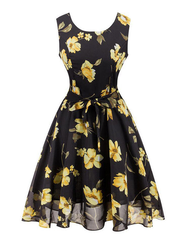 Flower Power Sleeveless Dress - WealFeel