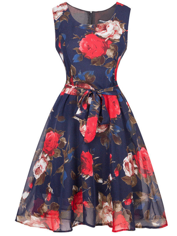 Flower Power Sleeveless Dress - WealFeel