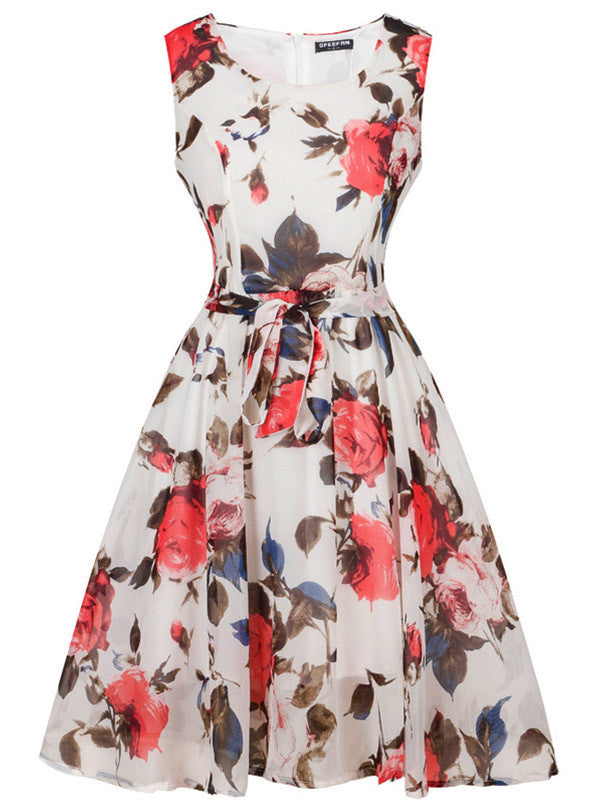 Flower Power Sleeveless Dress - WealFeel