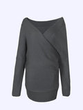 WealFeel Gimme More Cold Shoulder Crossover Sweater - WealFeel