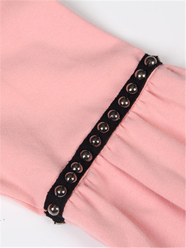 Pink Fake Two Piece Pullover Sweatshirt - WealFeel