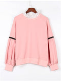 Pink Fake Two Piece Pullover Sweatshirt - WealFeel