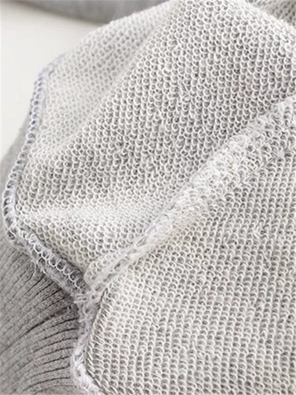 Casual Loose Gray Letters Printed Sweatshirt - WealFeel