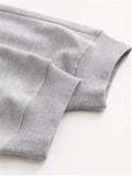 Casual Loose Gray Letters Printed Sweatshirt - WealFeel
