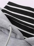 Fake Two-piece Striped sleeves Stitching Hooded Sweatshirt - WealFeel