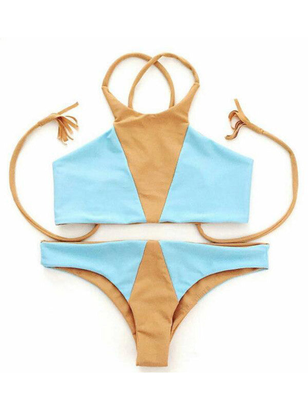 Beach Please High Neck Bikini Sets - WealFeel