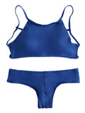 Solid Color High Neck Tank Bikini Sets - WealFeel