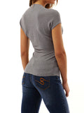 Women V-neck Slim Tight Short-sleeve Top - WealFeel