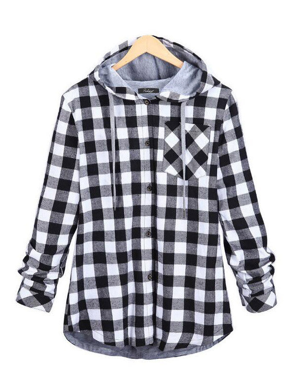 WealFeel Plaid to the Bone Button-Up Hooded Outerwear - WealFeel