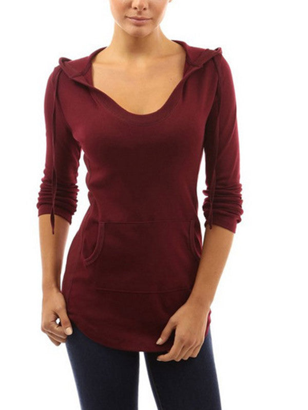 Hooded Irregular Hems Tops - WealFeel