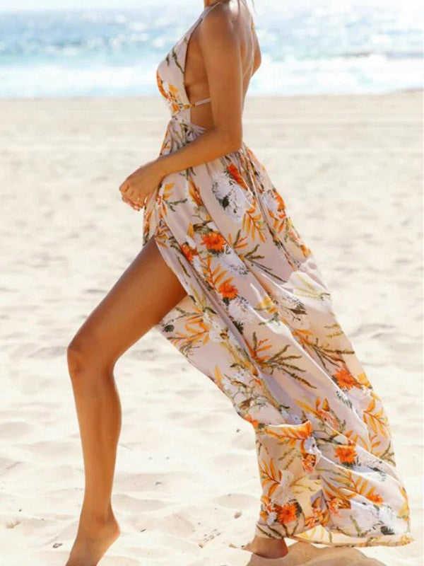 Slit This One Out Halter Dress - WealFeel