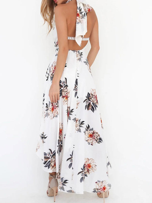 Choke Hold Open Back Asymmetric Dress - WealFeel