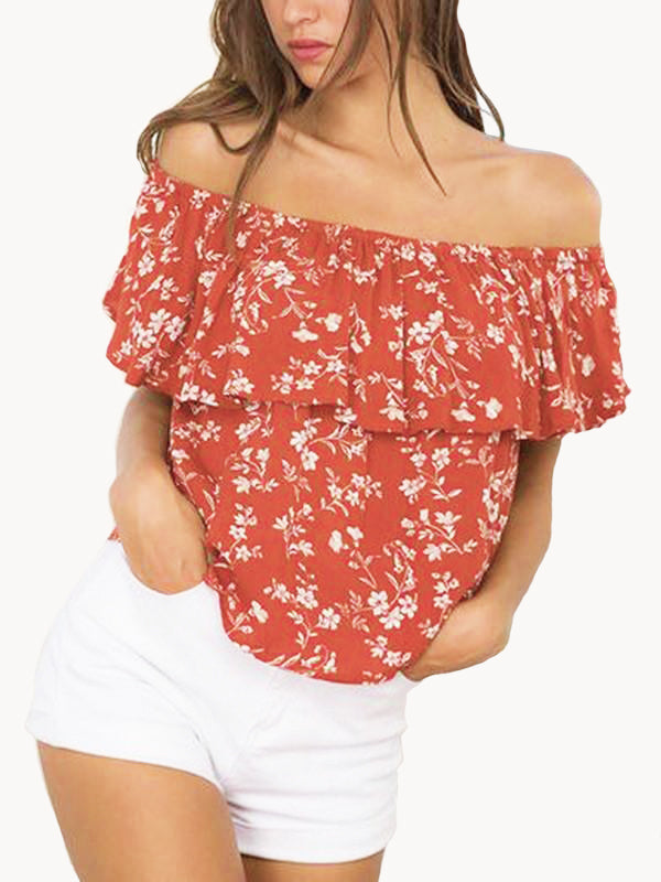 Women's Off the Shoulder Flounce Top - WealFeel