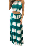 Women Stripe Slit Maxi Dress 2 Pieces - WealFeel