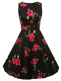 Sleeveless Vintage Floral Dress - WealFeel