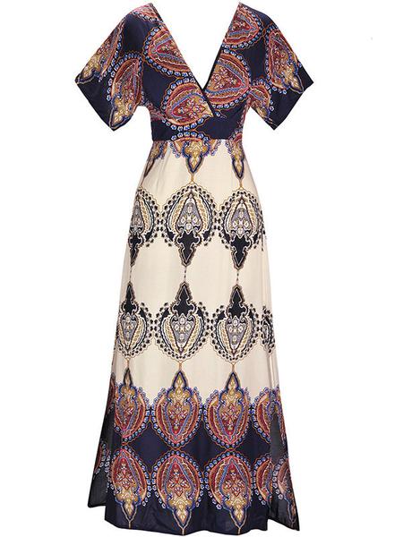 Go With the Low Printed Maxi Dress - WealFeel