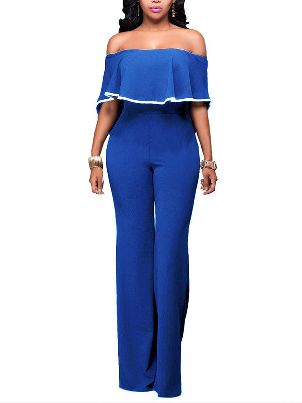 Women Off Shoulder High Waist Jumpsuits Rompers - WealFeel