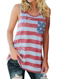 Women American Flag Print Back Bowknot Top - WealFeel
