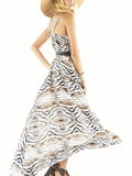 Women Condole Belt Leopard Grain Dress - WealFeel