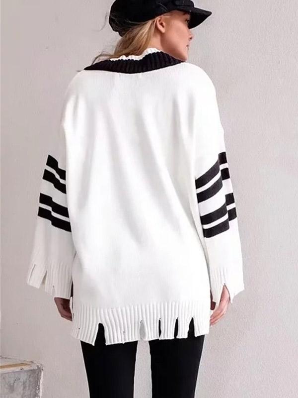 Young For You V-neck Casual Sweater - WealFeel