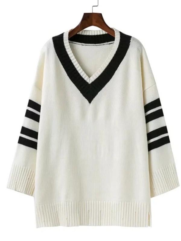 Young For You V-neck Casual Sweater - WealFeel