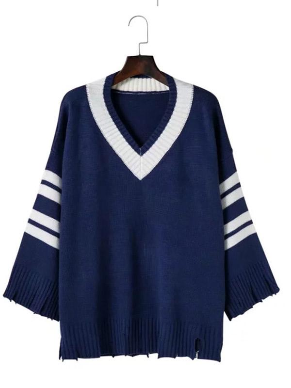 Young For You V-neck Casual Sweater - WealFeel